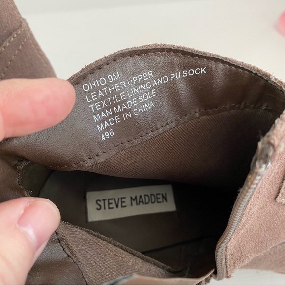 Steve Madden Ohio fringe trim ankle boot Taupe women size 9 M - Picture 7 of 7